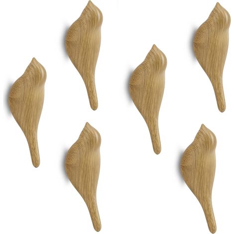 Kleiderhaken aus Holz, Wandhaken mit Vogelmotiv, multifunktionales Harz (1/5)