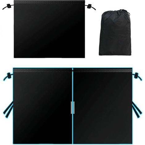 Lot de 3 rideaux de séparation avant et arrière de voiture, 95 % de blocage de la lumière, pare-soleil pour intimité et isolation thermique, stores en tissu noir pour SUV, berline, camion (1/5)