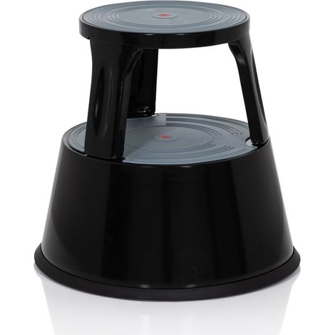 Tritthocker / Rollhocker TIO-M II Metall schwarz hjh OFFICE (1/5)