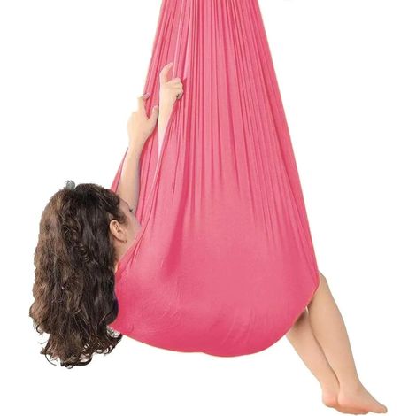 Filiyano-Fauteuil suspendu d'extérieur, fauteuil suspendu pour chambre d'enfant, balançoire pour fille ou adulte (rose rouge) (1/4)