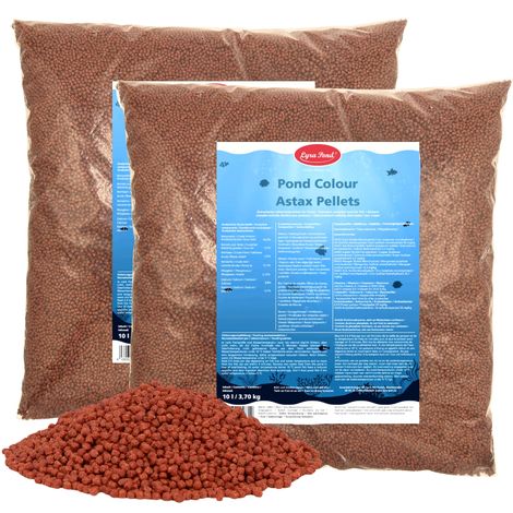 2 x 10 Liter (7,4 kg) Lyra Pond® Pond Colour Astax Koi Pellets Fischfutter Teichfutter (1/5)