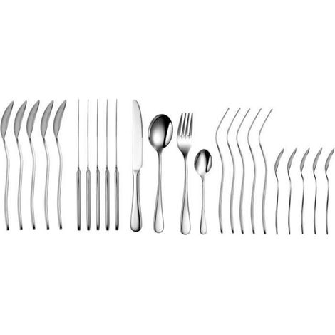Ménagères - - AM2202 - 24 pièces - Acier inoxydable - Finition miroir poli avec manche mat (1/5)