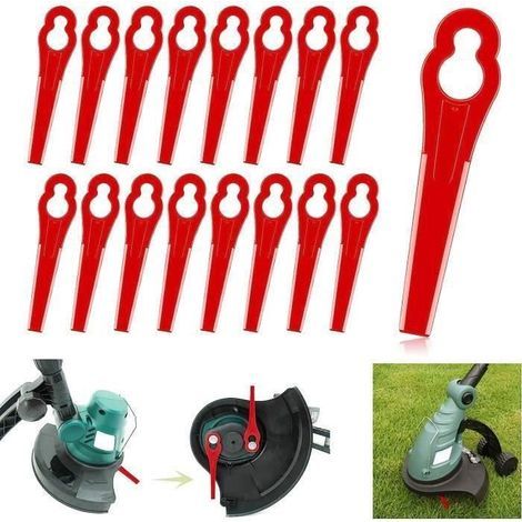 Lot of 100 plastic replacement blades for Florabest trimmers, compatible with LIDL models FRTA 20 A1, FAT 18B2, and F. (1/4)