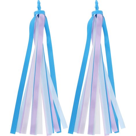 2pcs Ribbon Streamers Decorative Colorful Cloth Tassels for Boys Girls Scooter Bicycle Handlebar3 (1/5)