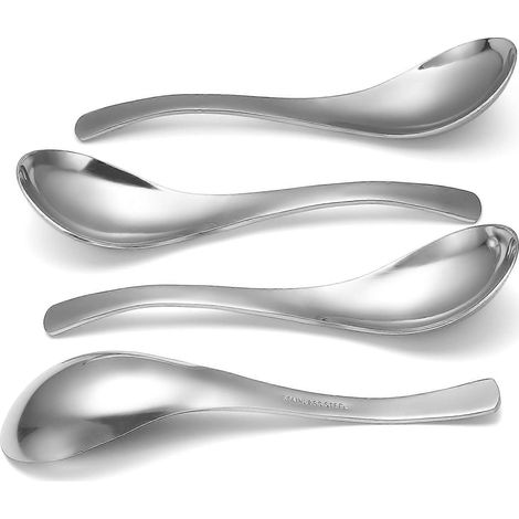 Cuillères à soupe épaisses et robustes, en acier inoxydable de haute qualité, lot de 6. (1/4)