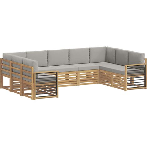 Sectional Sofa Set 9 pcs White and Light Grey vidaXL (1/5)