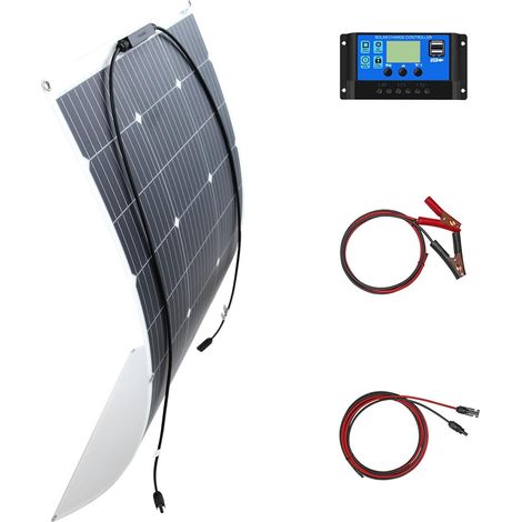 Kit panneau solaire 100 W 12 V monocristallin flexible pour énergie mobile (1/5)