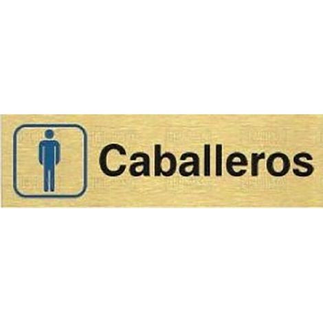 DUVER placa caballeros. aluminio. señalización. 150x45mm , 