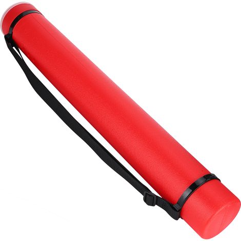 Tuyau de rangement pour dessins extensible, épais et télescopique, étui de collection pour affiches et croquis rouge (1/5)
