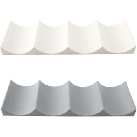 Porte Bouteille Frigo 2 Pièces Tapis de Rangement à Bouteille Casier à Bouteilles en Plastique Empilable Étagère à Vin Porte Bouteille pour Cuisine Réfrigérateur Blanche/Gris 1029.3cm