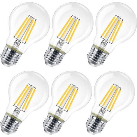 Lot de 6 Ampoule LED, E27, 8W équivalent 80W, Blanc chaud 3000K, A60, Intérieur et extérieur (1/5)