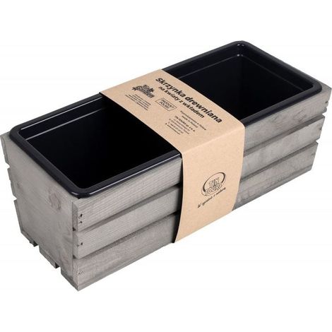 Caja de madera gris con inserto de 40 cm TD100-W.40.SZ (1/3)