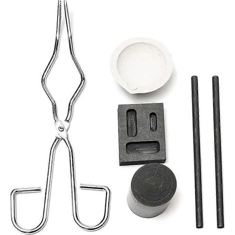 Ensemble de creusets en graphite pour la fusion des métaux (or, argent, laiton) et la coulée au four. (1/4)