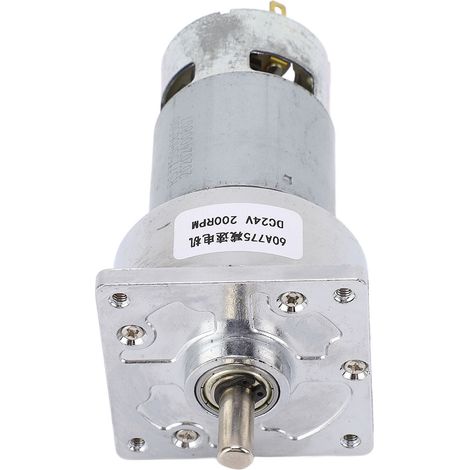 Moteur à engrenages CC 24V 200RPM, modèle 60A775, motoréducteur à courant continu, haute précision, pour automatismes et bricolage. (1/5)