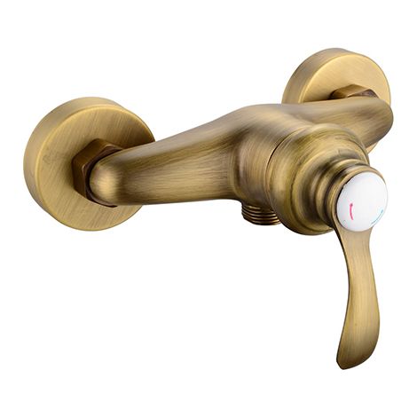 Edouard Rousseau – Mitigeur de douche rétro en vieux bronze – Cartouche céramique Ø40 mm – Installation murale – Largeur 178 mm – Entraxe 150 mm