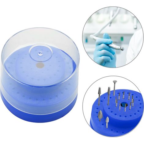 Bloc de rangement rond pour fraises dentaires, 60 emplacements (Bleu) (1/5)