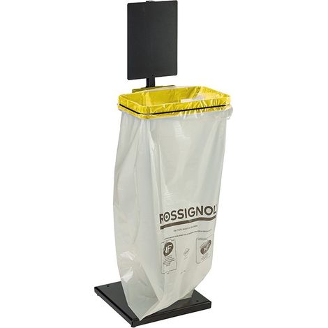Support sac sans couvercle Rollec sur socle - 110l - jaune colza - RAL 1021