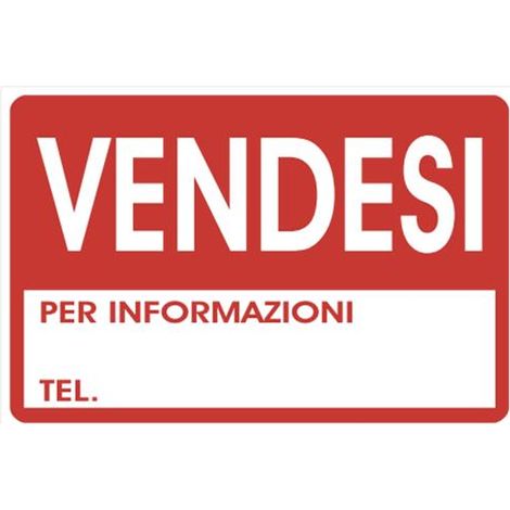 Cartello Segnaletico - Segnaletica di informazione Vendesi 30x20 cm