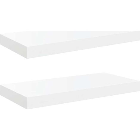 Maison Exclusive - Schweberegale 2 Stk. Hochglanz-Weiß 50x23x3,8