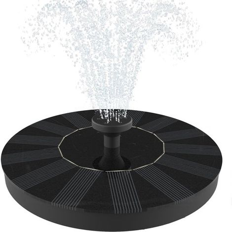 Fontaine solaire - Décoration aquatique extérieure - Pompe à eau avec panneau solaire - Fontaine de jardin extérieure - Pompe pour bassin de jardin - 16 x 16 cm - Noir (1/5)