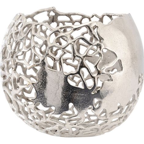 Apo Coral Spherical Vase - Aluminium - L28 x W28 x H26 cm - Silver