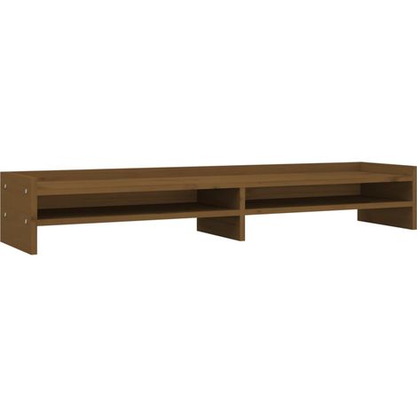 Support de moniteur 100 x 24 x 16 cm bois de pin solide marron (1/4)