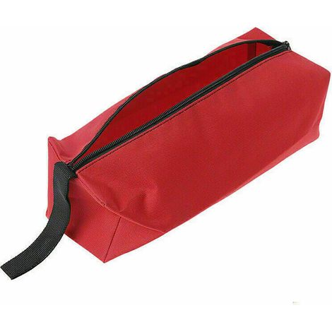 Sacoche à outils Oxford rouge avec poche zippée pour clés et organiseur. (1/5)