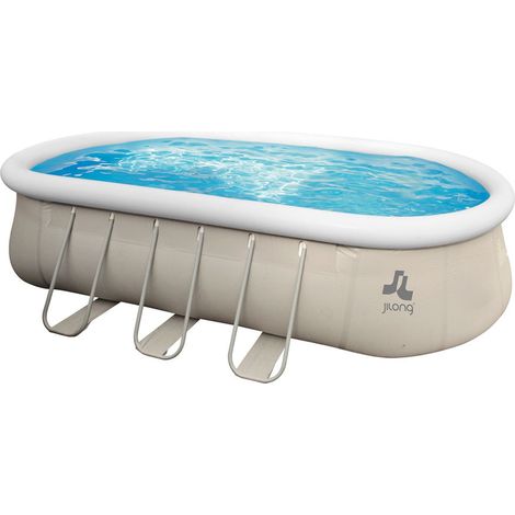 Piscina Ovale 610x360x122 Gonfiabile Pompa Filtro Cartuccia 2 Teli + Scaletta (1/5)