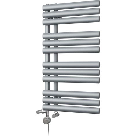 Percival - Silver Dual Fuel Towel Rail H884mm x W500mm Thermostatic (1/3)