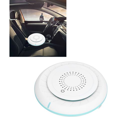 Petit purificateur d'air portable pour voiture avec technologie ionique négative, élimine le formaldéhyde et les odeurs, alimentation USB, blanc. (1/5)