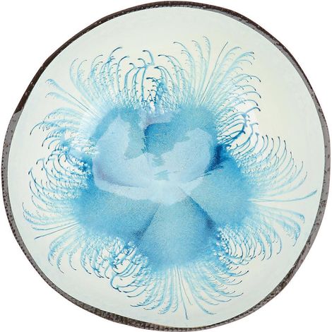 Bol en coquille de noix de coco bleue (1 pièce) pour ranger les clés - Décoration pratique pour la maison (1/5)