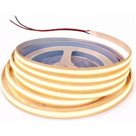 Sysled – 12V Warmweißer COB-LED-Streifen, 5 m – 480 LEDs/m – Schutzart IP20 – Homogenes Licht für dekorative Räume – Dimmbar mit Dimmer (1/4)