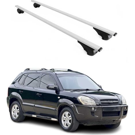 OMAC Dachträger Querträger für Hyundai Tucson I 2005-2009 – Abschließbar – Max. 75 kg – 2 Stangen Stahl Silber (1/5)