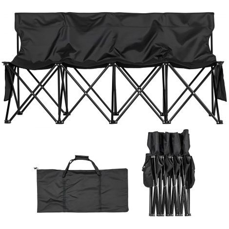 Banc pliant portable à 4 places banc de camping pliable avec (1/5)