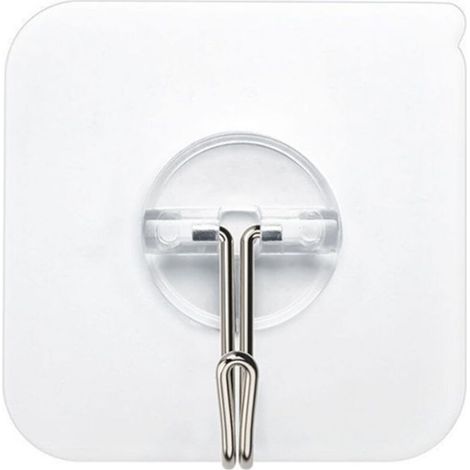 6 Pièces Crochets Adhesifs Transparent Auto Adhesif 5 kg (max),Pour Accroche Salle de Bain,Cuisine,Plafond,Accrocher,Mural,Porte,Peignoirs,Porte Serviette (1/4)