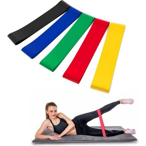 5 Bandes Elastiques Latex Pour Joga Gymnastique 25x5 Cm