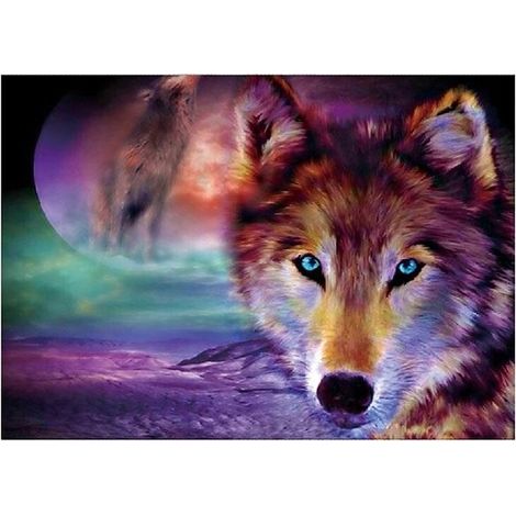 Mosaico di diamanti 5D - Lupo 40x30cm