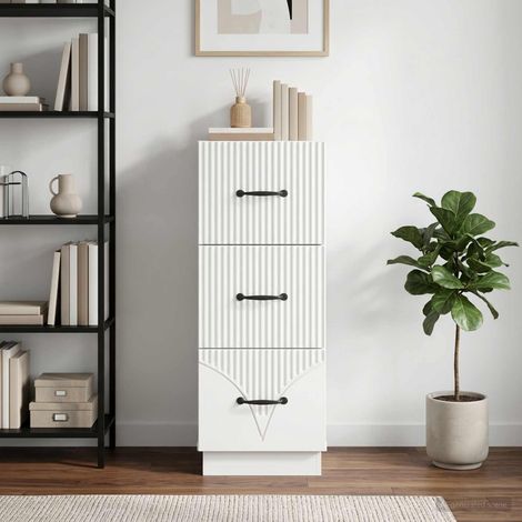 vidaXL Armoire à tiroirs Blanc brillant 33 x 34,5 x 87 cm (1/5)