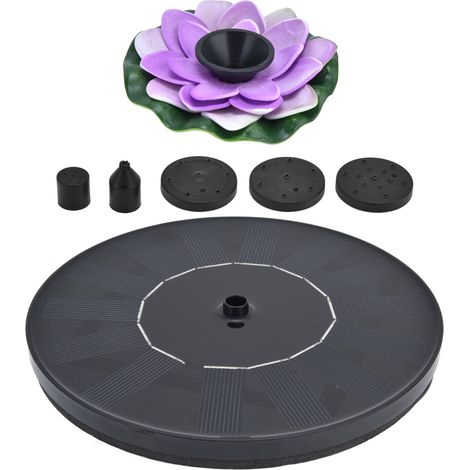 Fontaine solaire Lotus flottante, mini pompe à eau solaire pour bain d'oiseaux, bassin de jardin ou piscine extérieure