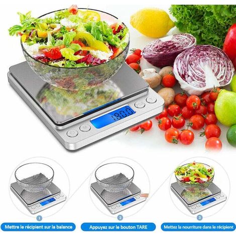 DPZO Balance de Cuisine Électrique Précise 0.1g/3kg, pour Mesurer les Aliments, les Poids Postaux, avec Unités en Grammes et en Onces.-DPZO (1/4)