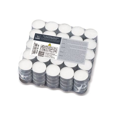 Set 100 Pezzi Candele Tea Light Bianco Inodore Made in Italy 3,6 cm (1/2)