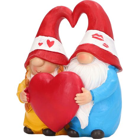 Statue de couple de gnomes - Décoration naine exquise en résine imperméable et résistante à la décoloration pour jardins et cours