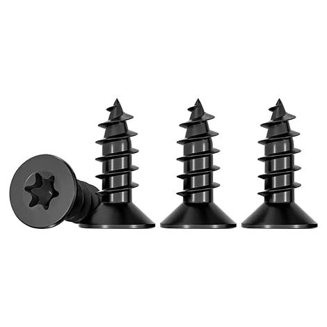 Vis Torx Noires pour Bois - M4 x 16 mm - Tête Svasée en Acier Inoxydable A2 - Filetage Complet pour Panneaux de Particules - Vis Auto-taraudeuses Universelles TX20 (1/5)
