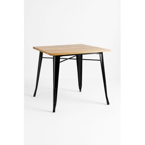 Mesas Bar - Mesa Torix Cuadrada Madera Natural 80 cm - Negro (1/5)