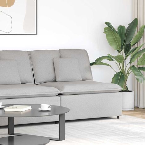 vidaXL Module d'angle pour canapé modulable avec coussins Gris nuage 100 cm