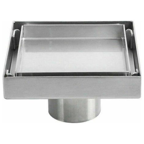 BARKBUSTERS Siphon de sol invisible en acier inoxydable 304 drain de sol déodorant épaissi carré 1010cm (1/5)