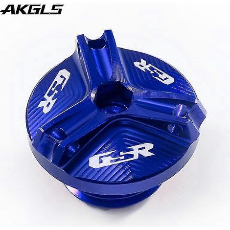 Accessoires pour motos Suzuki GSR 750, 400 et 600 : bouchon de réservoir d'essence et bouchon de remplissage d'huile moteur (frein avant) – Bouchon de remplissage d'huile bleu (1/5)