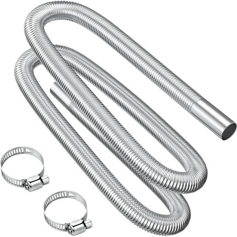 Tubo di scarico, tubo di scarico flessibile portatile in acciaio inossidabile da 200 cm con 2 morsetti in acciaio inossidabile, tubo di scarico per auto (25 mm) per riscaldatore diesel per auto