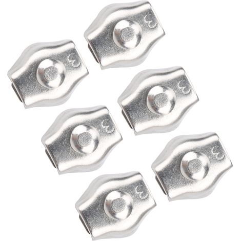 20 Stück Stahlseil-Spannfutter-Verriegelung 304 Edelstahl M3 Einzelclip-Klemme für Industriemechanismen (1/5)