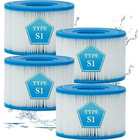 AJW-Ersatzfilterkartuschen für Intex Typ S1 für Whirlpool-Poolfilter Typ S1 (4 Stück)[390] (1/5)